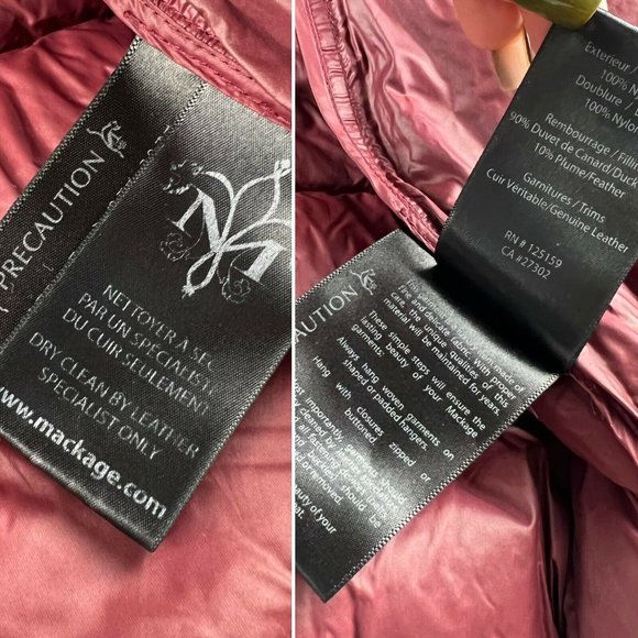 Mackage Qeren Women’s Sz Medium Leather Trim Down Convertible Vest Coat Red - Picture 10 of 11